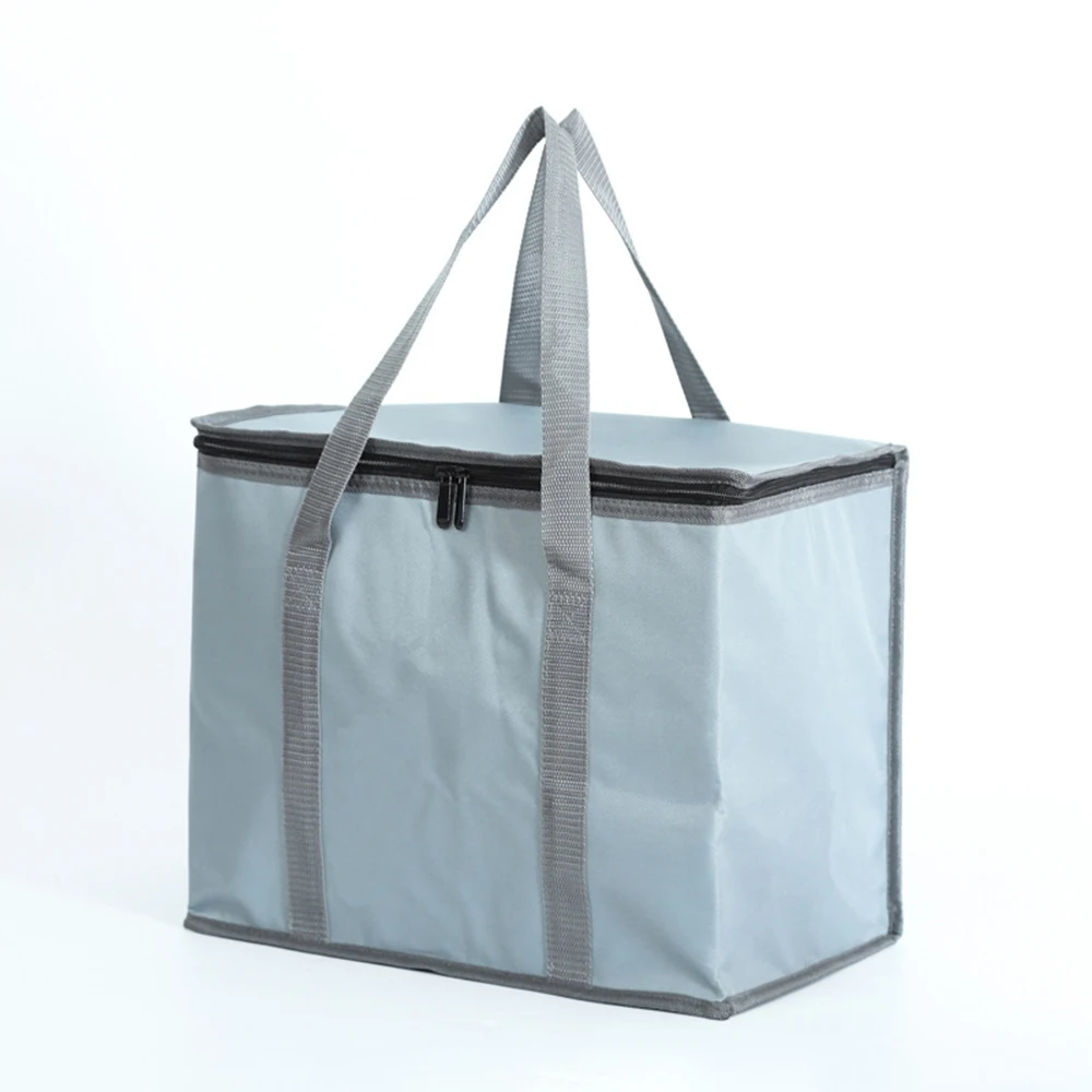 

Black Grey Insulated Reusable Grocery Bag Food Delivery Bags With Dual Zipper Outdoor Camping Picnics Takeout Grocery Bag