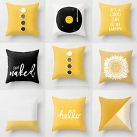 yellow print cushion pillow covers geometric throw pillow case for home chair sofa decoration cushion square pillowcases