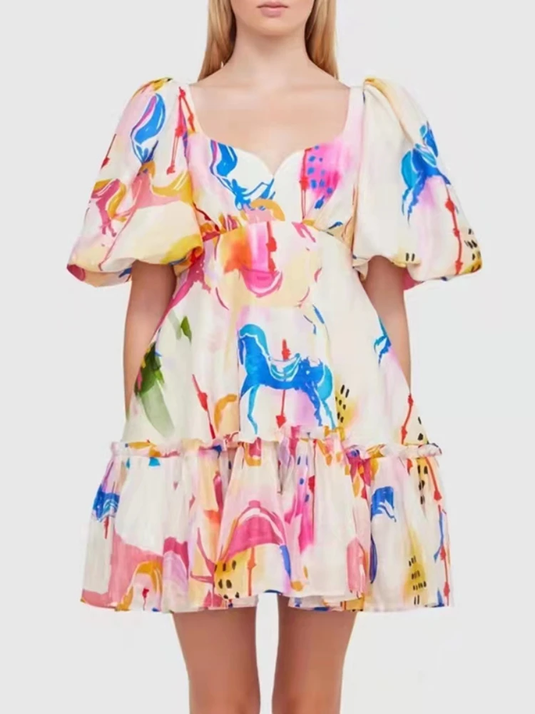 

Elegant Dresses for Women Summer 2022 Casual Floral Cottagecore Vestidos Sexy Party Outfits Robe Femme Luxury Designer Clothing