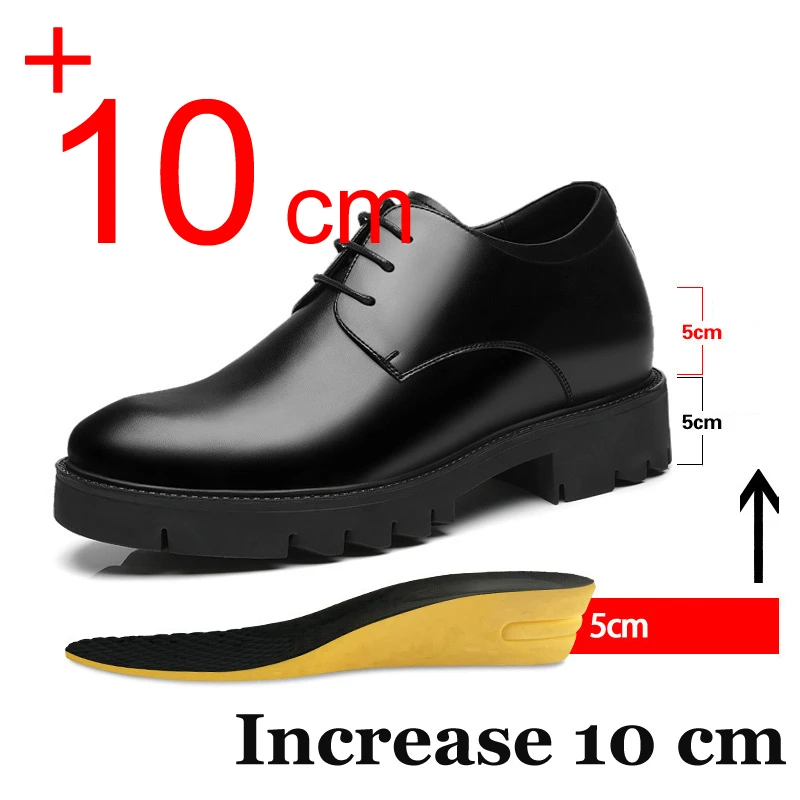 

Men Dress Shoes Elevator Shoes Platform High Heels Height Increase Business Casual Man Heightening Shoes 10 8CM Moccasins Taller