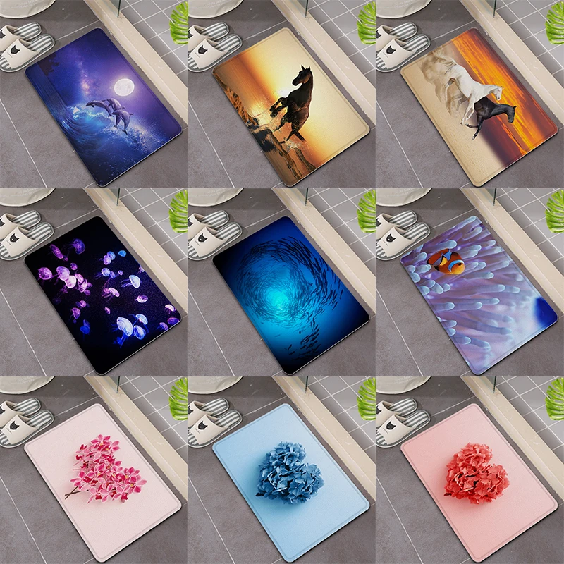 

2022 Fashion Animal Love Flower Door Mat Floor Mat Room Decoration Bathroom Decoration Kitchen Decoration