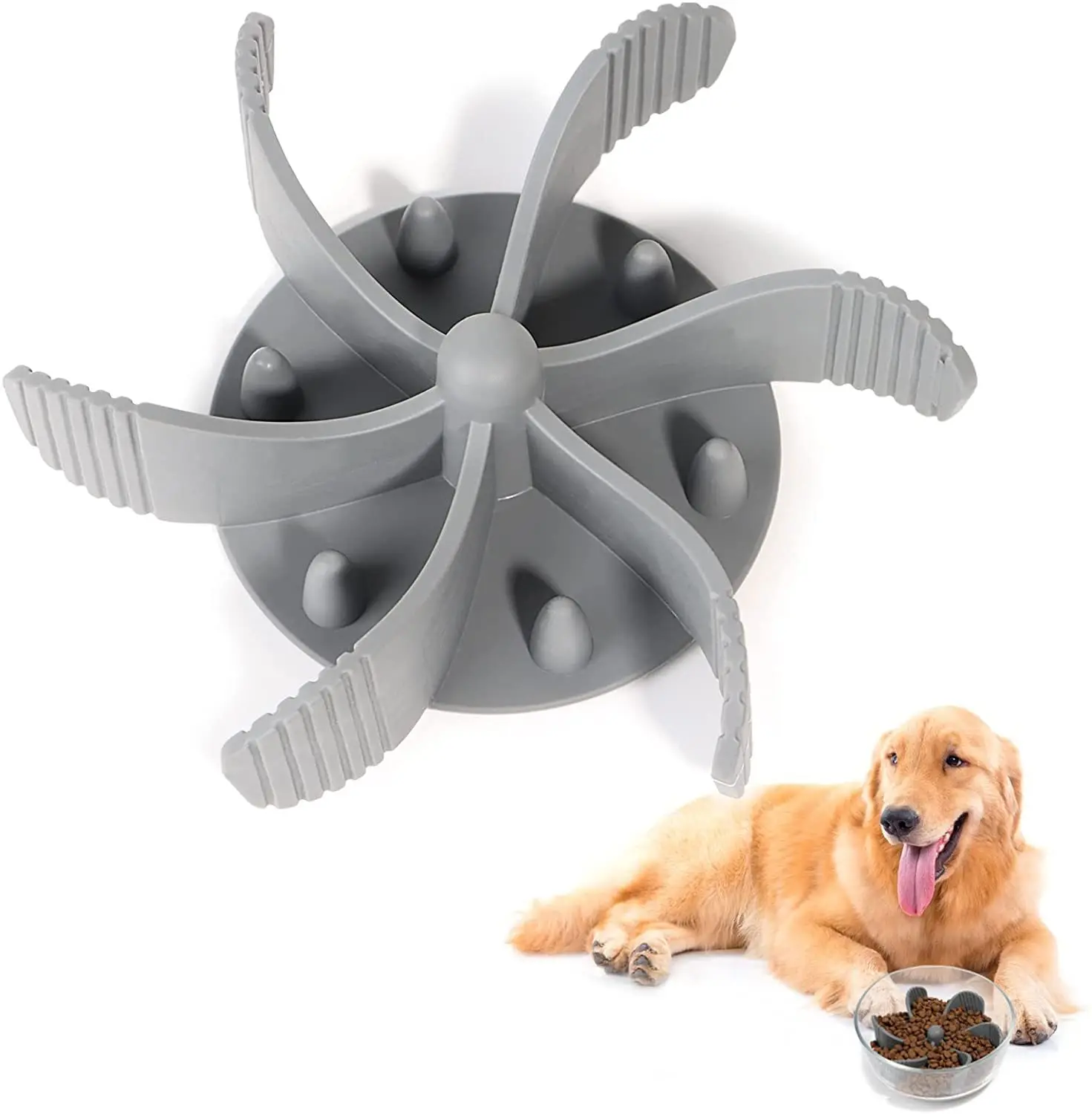 

Spiral Slow Feeder Insert with Strong Suction Cup Turning A Dog Bowl for Dog Dish Into A Slow Feeder Bowl To Slow Down Eating