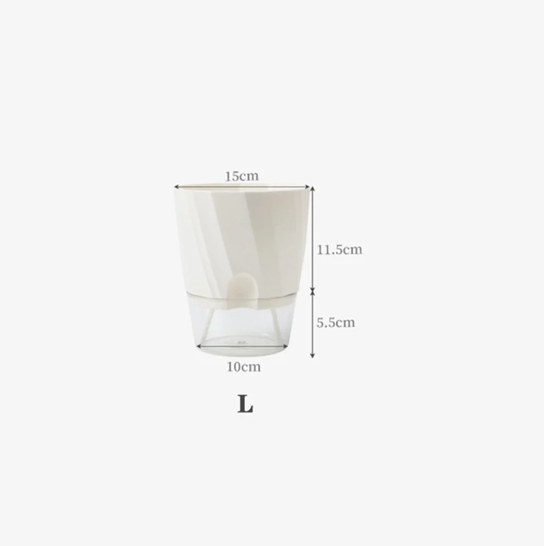 

Автоматический гидропонный цветочный горшок, прозрачный двухслойный пластиковый самополивающийся цветочный горшок для офиса