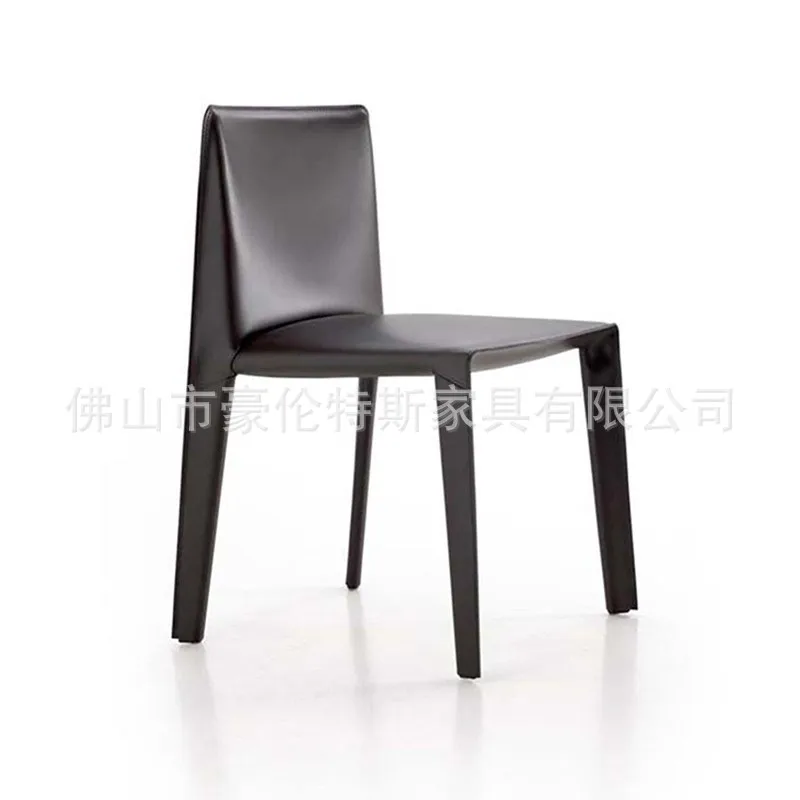 

Louis Fashion Italian Style Minimal Household Saddle Leather Dining Chair Reliable Back
