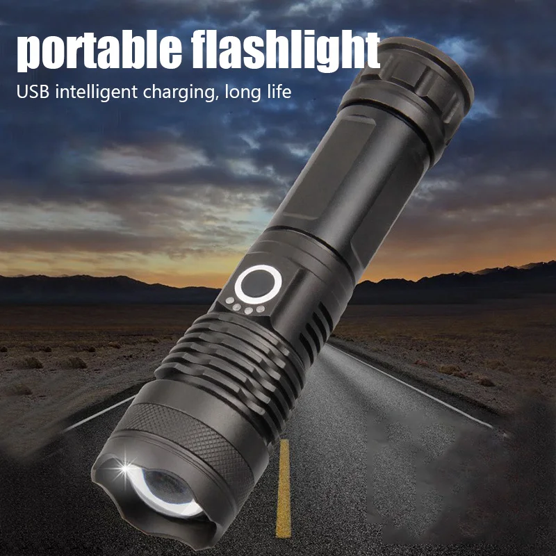 Прямая поставка самый мощный фонарик Xhp50 с 5 режимами светодиодный Usb и зумом