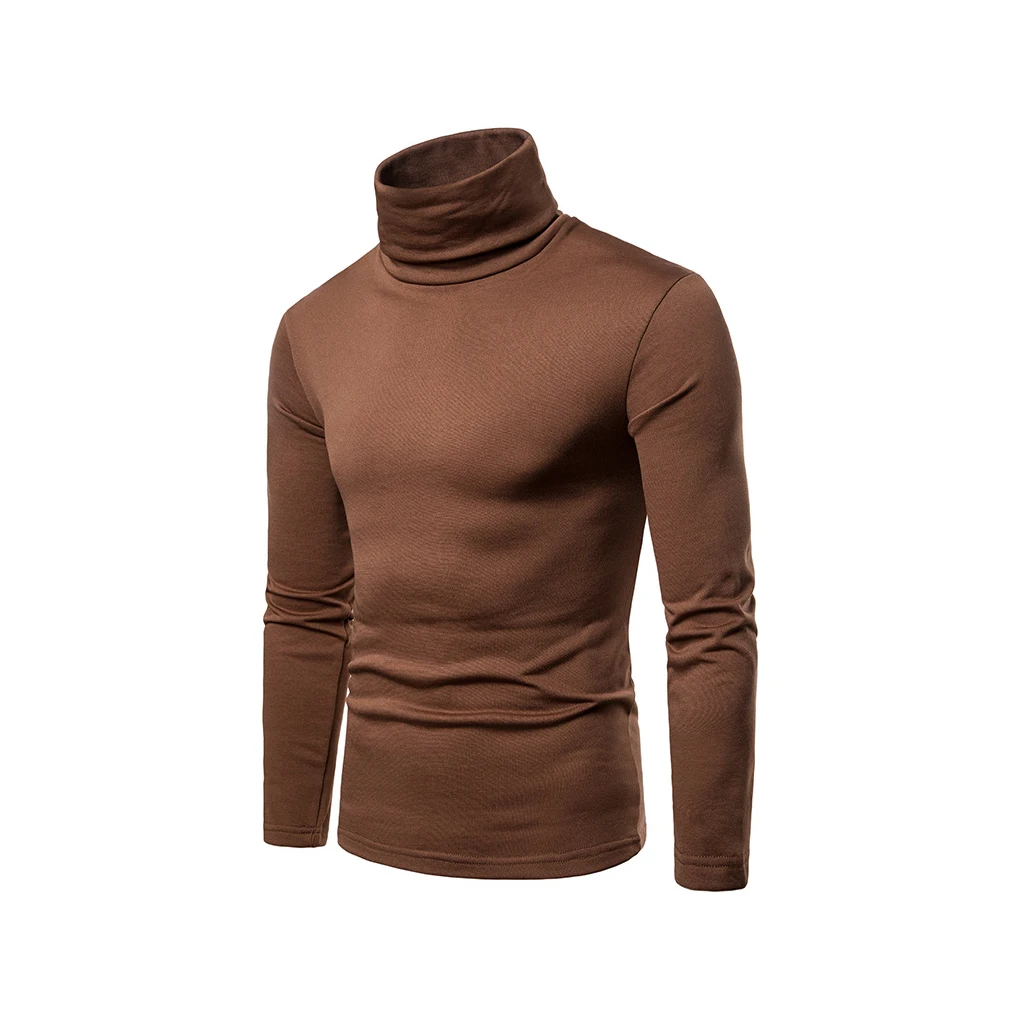 

Man Thermal Shirt Turtleneck Solid Color Long Sleeve Pullover Comfortable Winter Office Inner Wear Warm Underwear Male