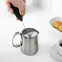 household mini stainless steel electric handheld egg beater cappuccino latte coffee foamer hot chocolate drink mixer