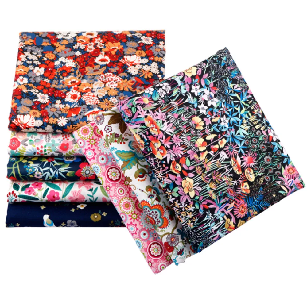 

8PCS/Pack Cotton Printing Fabirc Flower Printed Cloth For Home Textile Dress Sewing Patchwork DIY Handicraft Quilting Needlework