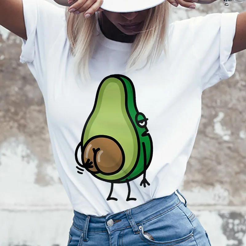

Women Tshirt Lovely Avocado Couple Cartoon Fruit Clothes Lady Tees Tops Print Kawaii Clothing Sweet T Shirt Female T-Shirt 2022
