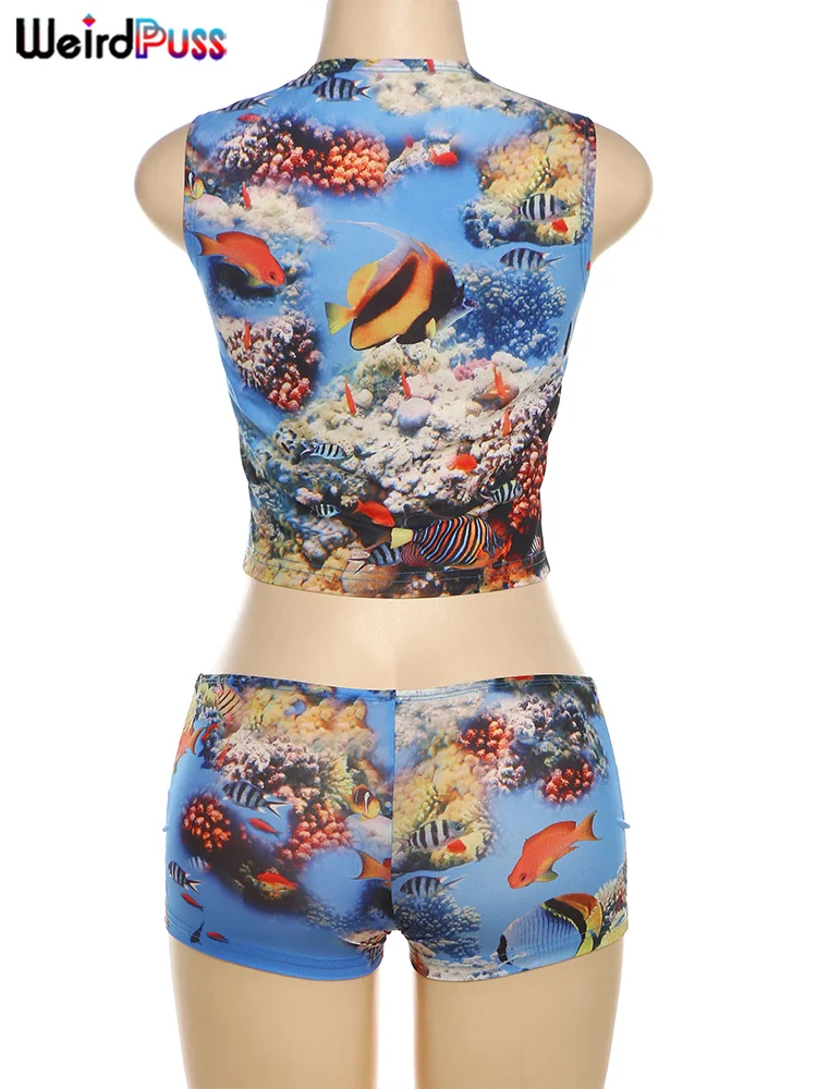 Женский комплект из искусственной кожи Weird Puss с принтом странных тюльпанов