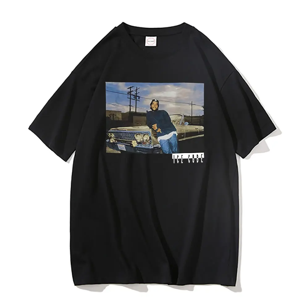 

Ice Cube Rapper Hip Hop Man Black Tshirt Men Women Oversized T-shirt Mens Crewneck Tee Shirt Male Rapper Harajuku Short Sleeve