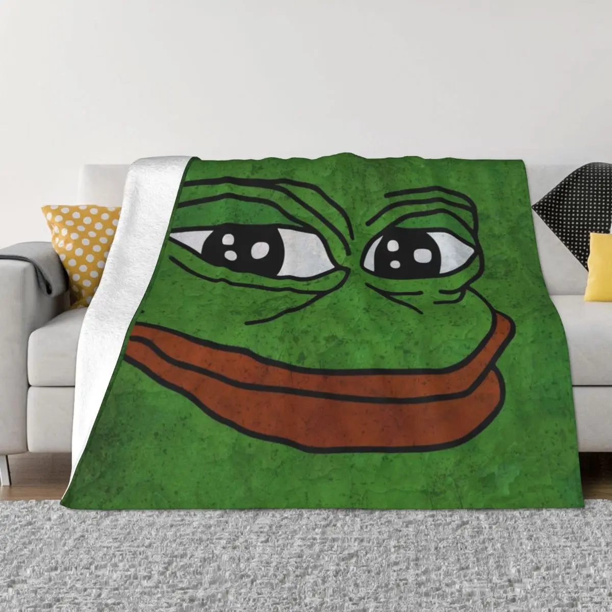 

Pepe The Frog Meme Blanket Bedspread Living Room Decor Sofa Blanket Funny Cute Prank Interesting Soft Fluffy Durable Microfibers