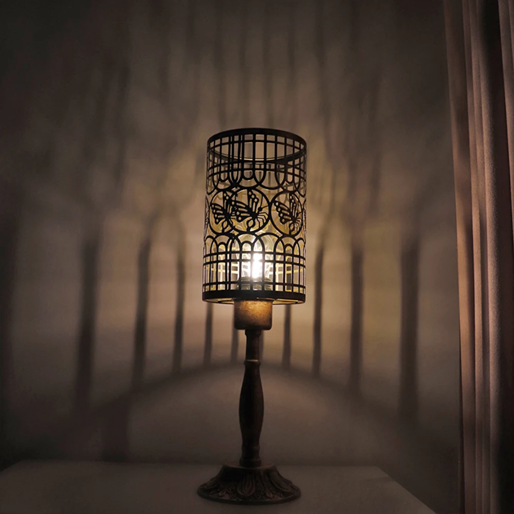 

Светодиодная прикроватная лампа в стиле ретро, железная художественная тумбочка на батарейках, декоративный реквизит, лампа для создания а...