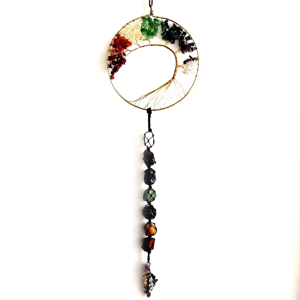 

Crystals Stone Handmade Portable Hanging Decoration Pendants Ornament Supplies Office Bedroom Living Room Silver Wire