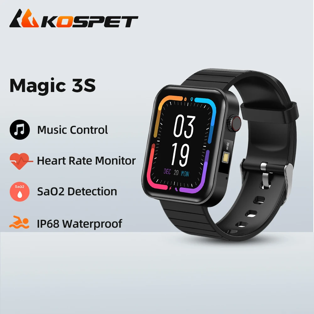 

KOSPET MAGIC 3S Смарт-часы мужские с функцией измерения температуры и голосового вызова, отслеживание кровяного давления, умные часы мужчин,Мужчины умные часы,35 дней в режиме ожидания смарт часы умные часы мужчин