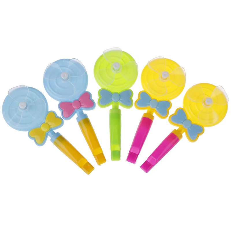 5Pcs Kid Birthday Party Favor Lollipop Plastic Whistle Windmill Giveaway Party Decoration Supply Boy Girls Gift images - 6