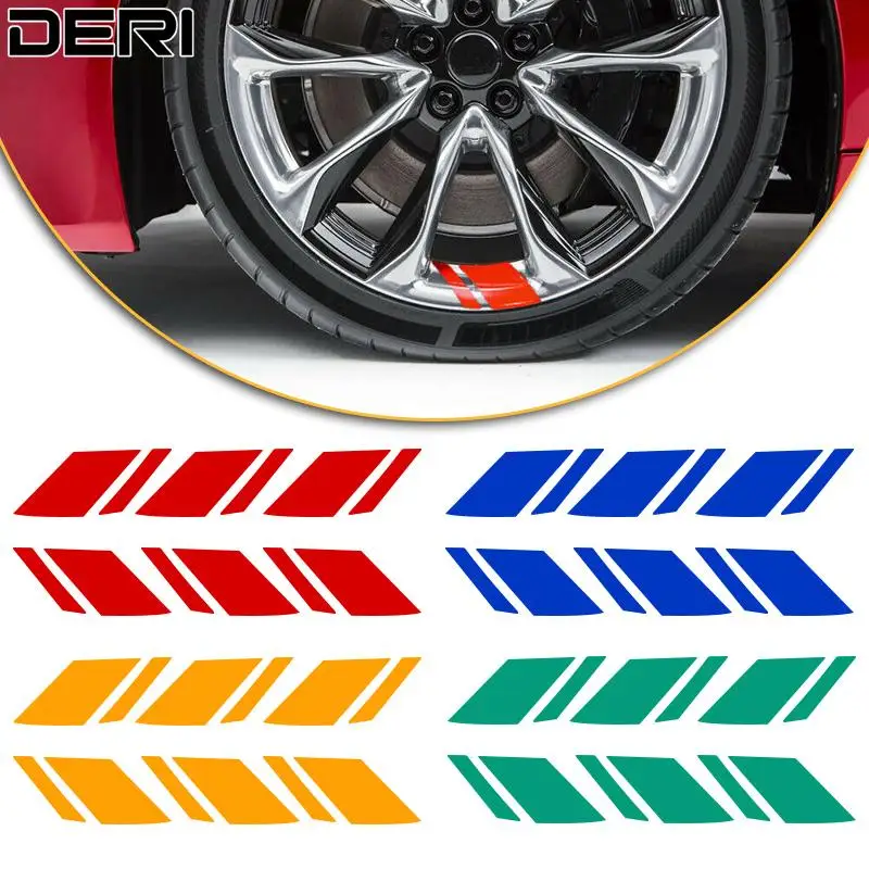 

Car Wheel Hub Reflective Stickers Roadway Safety Strip Reflection Waterproof For Precision Cutting Decals For 16"-21" Rims 6Pcs