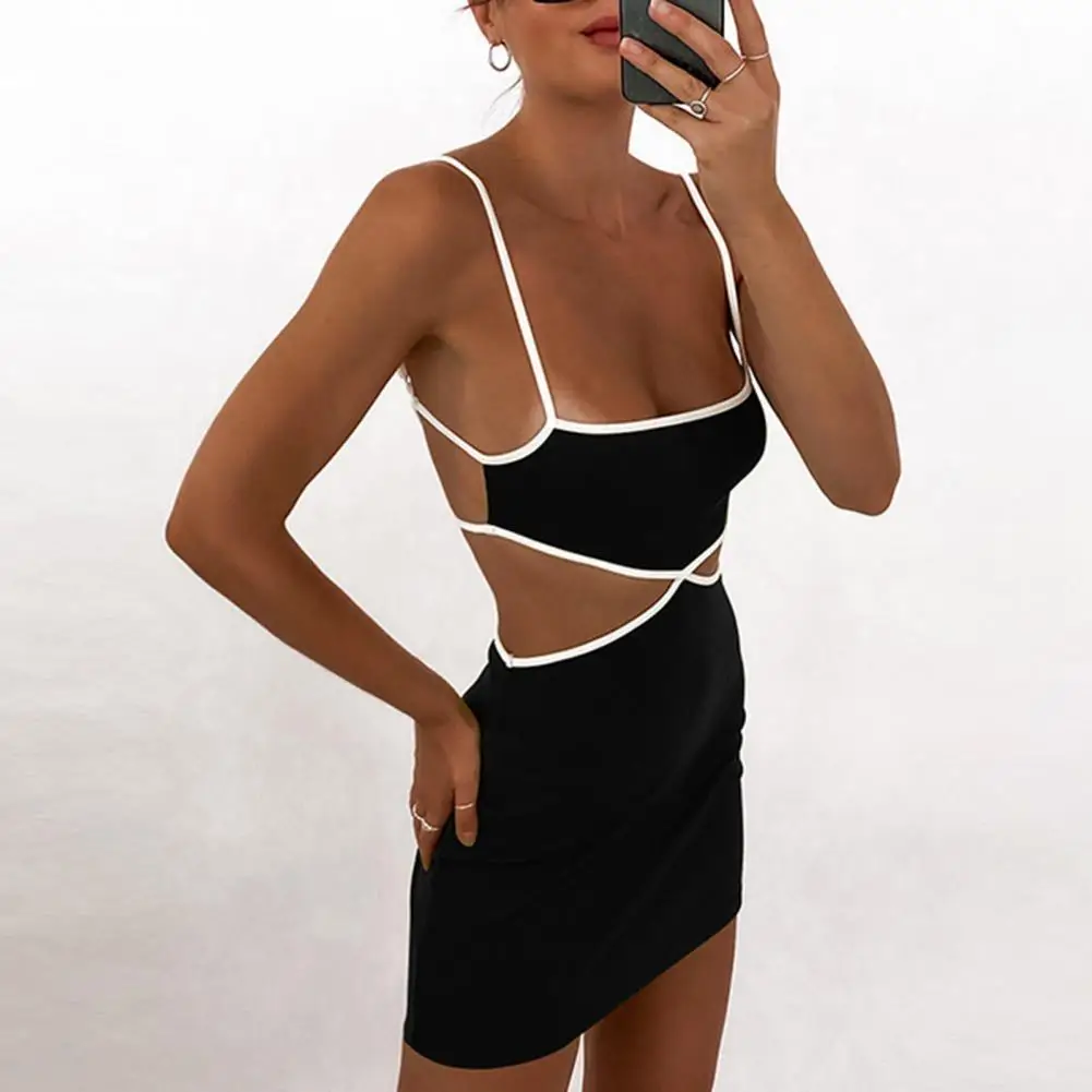 

Bodycon Dress Sleeveless Short Dress Summer Casual Beach Lady Dress