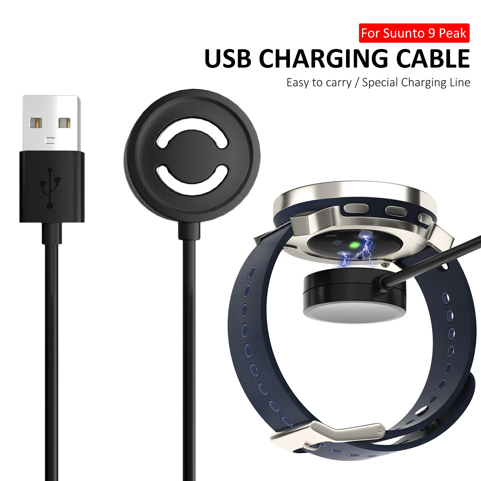 

Magnetic Smart Watch Fast Charger For Suunto 9 USB Charging Dock Cable For Suunto 9 Peak Charging Cable Power Adapter Holder