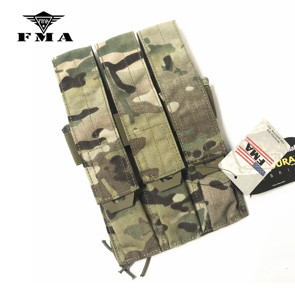 FMA Tactical Pouches Triple Magazine Pouch Kriss Vector MOLLE Mag Carrier SMG Mag Camo Military Molle Free Shipping