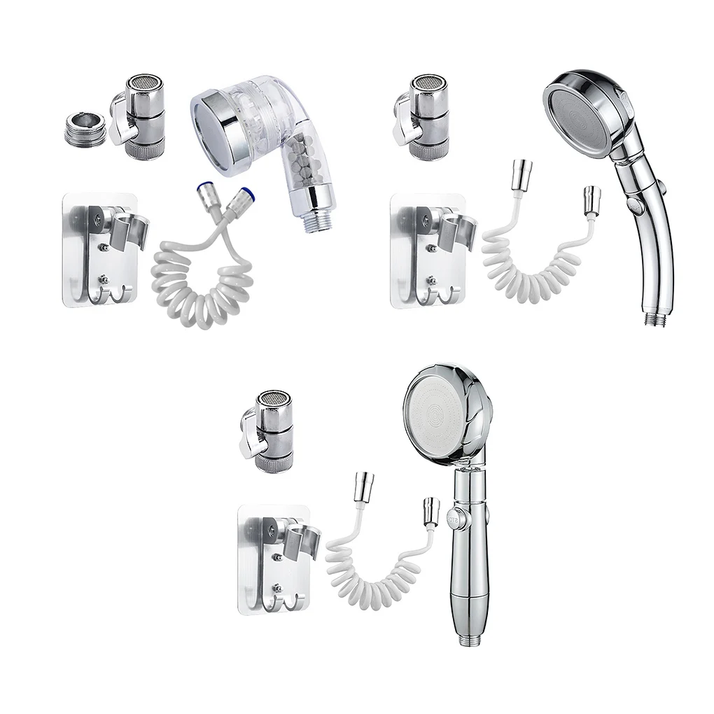 

Faucet Showerhead Adjustable Mounted Spray Nozzle Bathroom Basin Water Tap Extension Bathtub Sprayer with Diverter