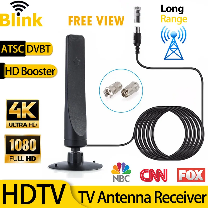 

Indoor Digital HDTV Antenna Amplifier Home 4K 1080P HD Enhancer Free Satellite TV Channels DVB-T ATSC Signal Receiver Booster