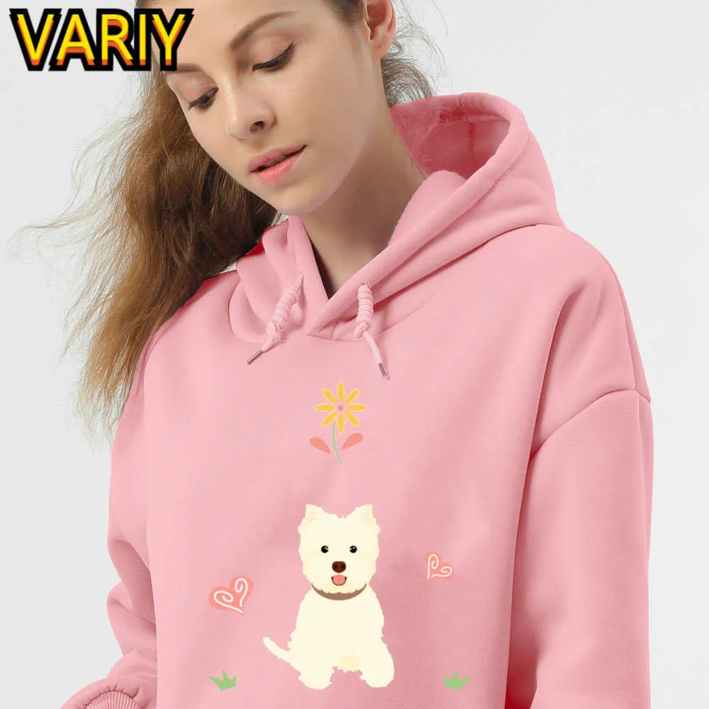 Худи West Highland White Terrier с принтом пуловер Женская милая толстовка собакой женская
