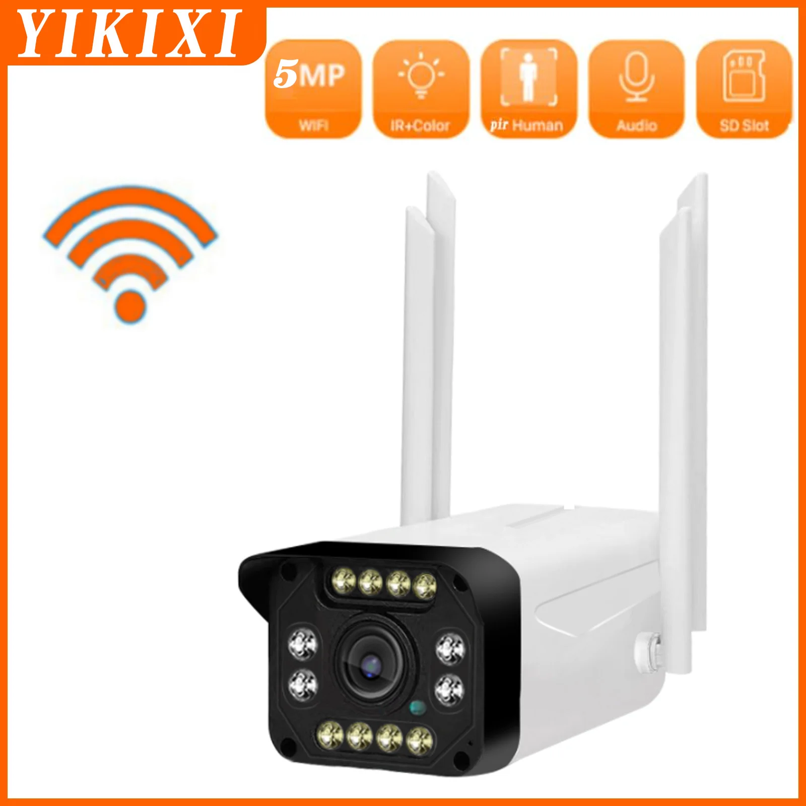 

5MPHome Outdor Wifi Mobile Phone Remote Viewing Camera PIR Human Detection Security Monitoring Kamera Acousto-optic Alarm ip cam