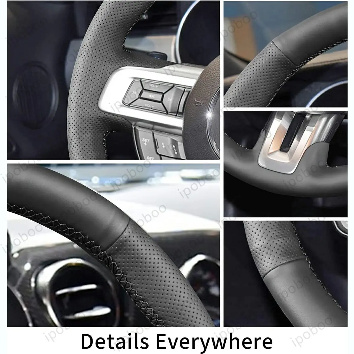 Фото Чехол на руль ручной работы для Ford Mustang 2015-2020, Mustang GT 2015-2020 №3