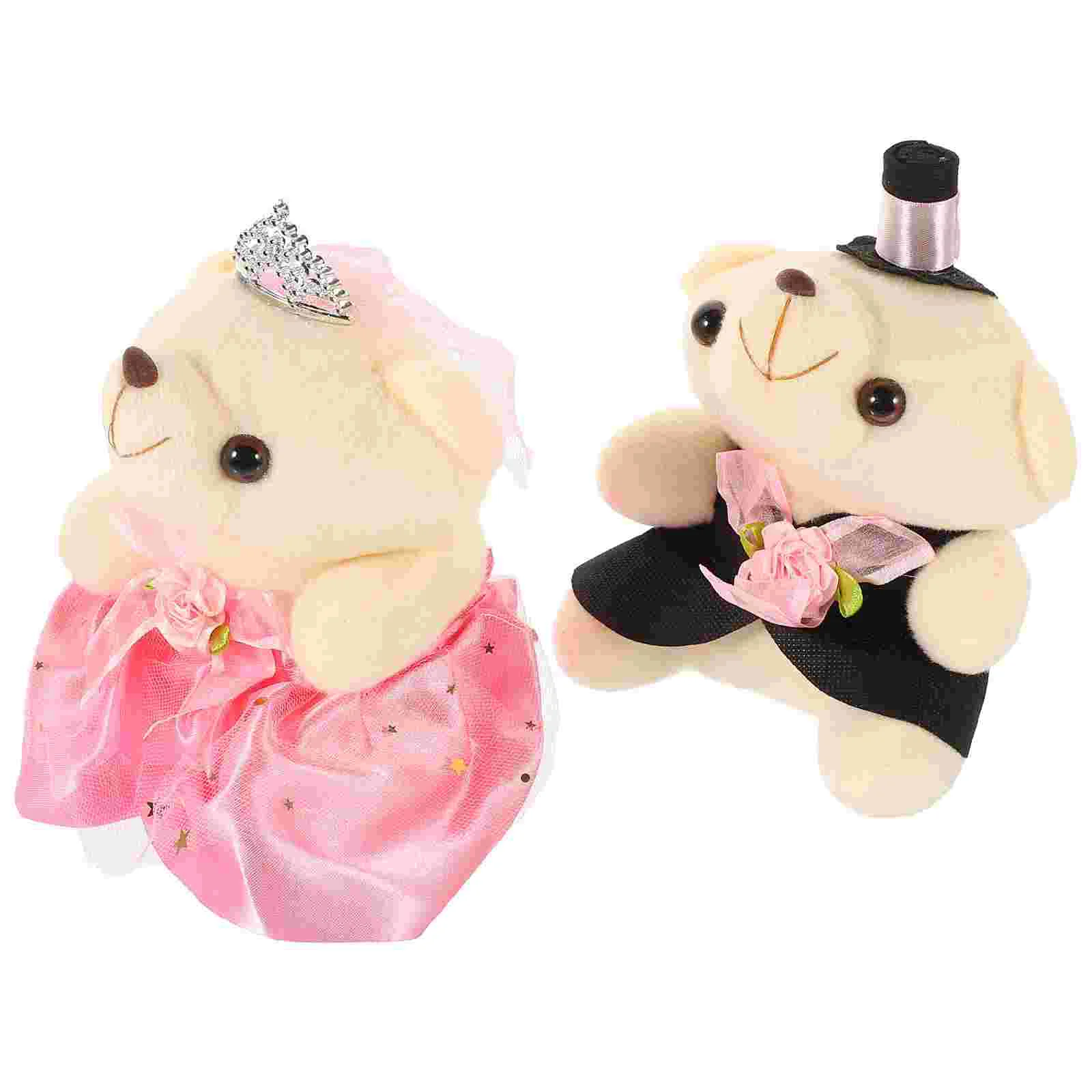 

1 Pair of Plush Toy Couple Pair Plush Dolls Valentine's Day Plush Home Decor