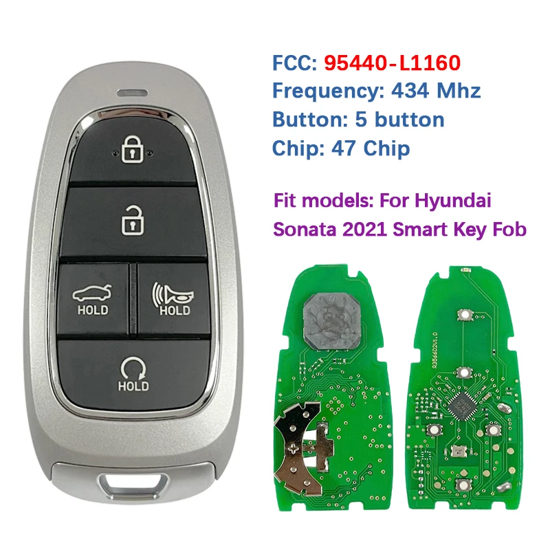 

CN020529 Смарт-ключ, 5 кнопок, бесконтактный брелок TQ8-FOB-4F27 95440-L1160, брелок без ключа для Hyundai Sonata 2021