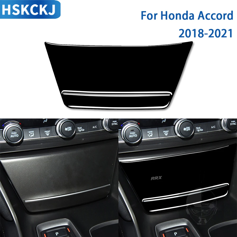 

Для Honda Accord 2018 2019 2020 2021 аксессуары для салона автомобиля Центральная панель управления декоративная наклейка глянцевый черный пластик