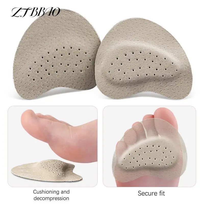 

1Pair Pig Leather Forefoot Pad For Women Sandals Anti Slip Absorbing Sweat Breathable Stickers High Heels Non-slip Shoes Insoles