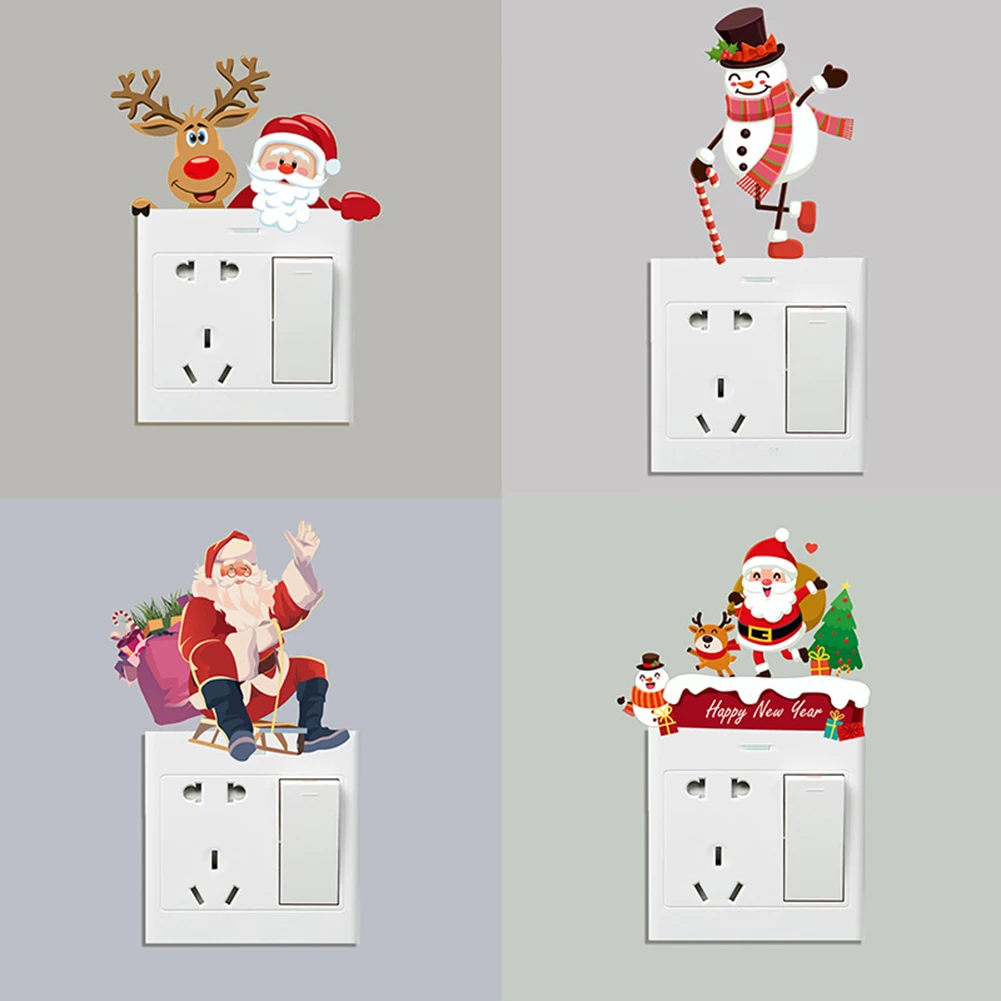 

Cartoon Christmas Sticker Switch Holiday Personality Bedroom Living Room Children's Room Shop Wallpaper Decoration Accessories