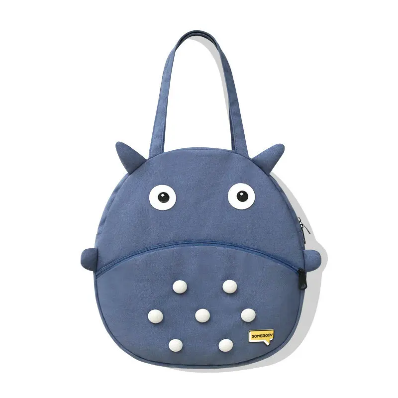 Totoro Children Canvas Shoulder Bags Animation Fun Shopping Bag Student New Girl Boy Backpack Large Capacity