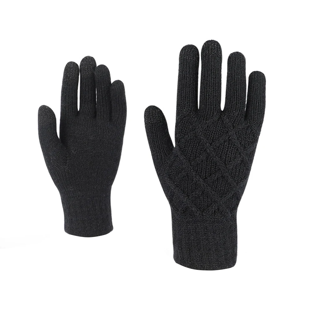 

Knit Gloves Winter Girls Hand Warmers Solid Color Hands Wrapping Cover Touching Screen Outdoor Women Glove Royal blue