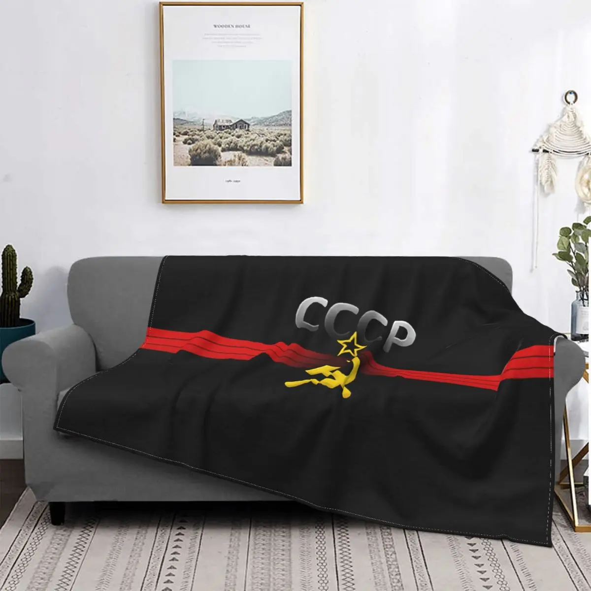 

Sofa Fleece USSR 3D Russian CCCP Design Throw Blanket Warm Flannel Modern Moscow Design Blankets for Bedding Car Sofa Quilt