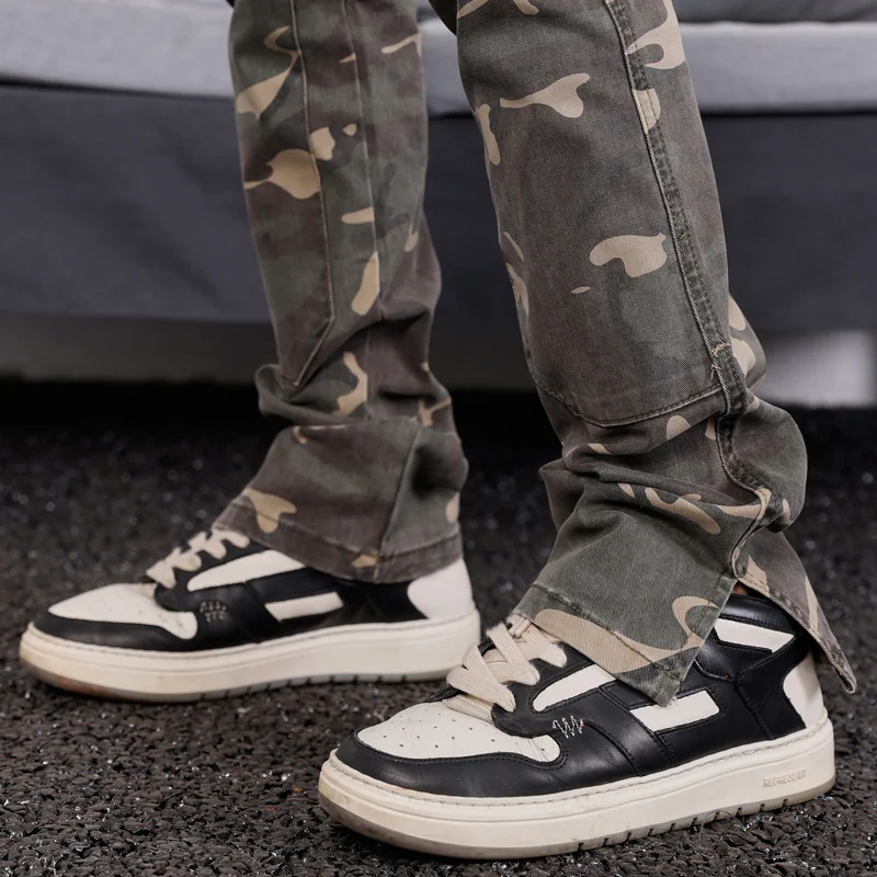 Mens Hip Hop Streetwear Denim Pants Fashion Camouflage Pants 2023 Harajuku Cotton Zipper Joggers Slim Fit Jeans Trousers Pants