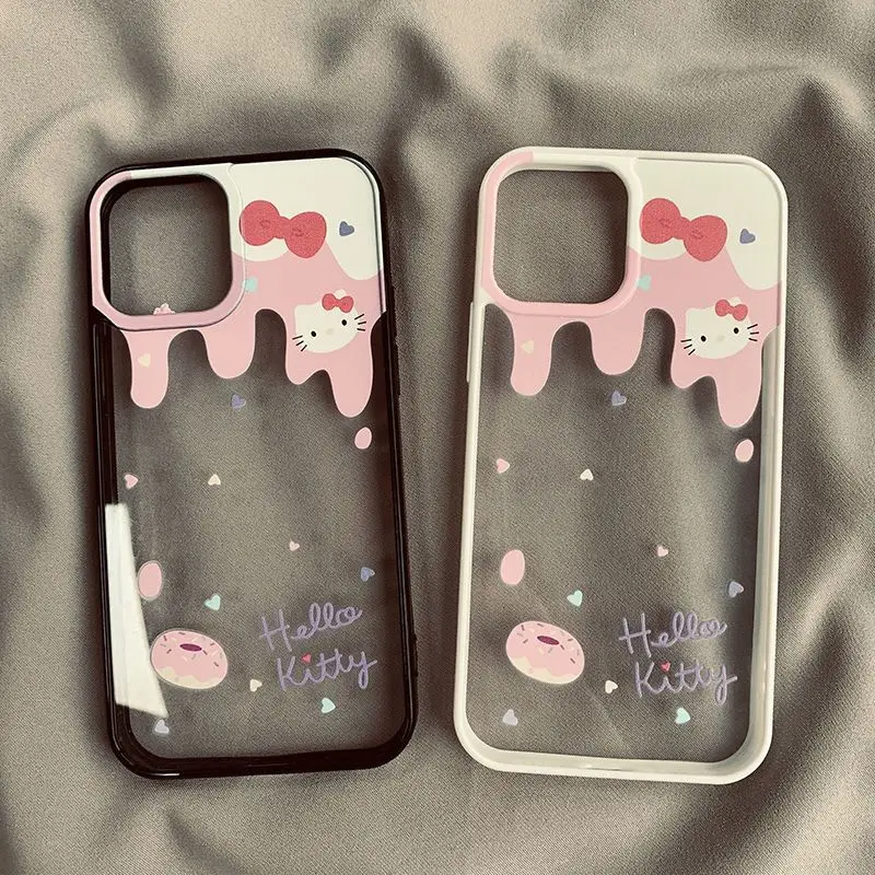 

Sanrio Phone Case Kawaii Anime Hellokittys Iphone13Promax /12/14 Drop-Proof Protective Case Cartoon Cute Sweet Birthday Gift