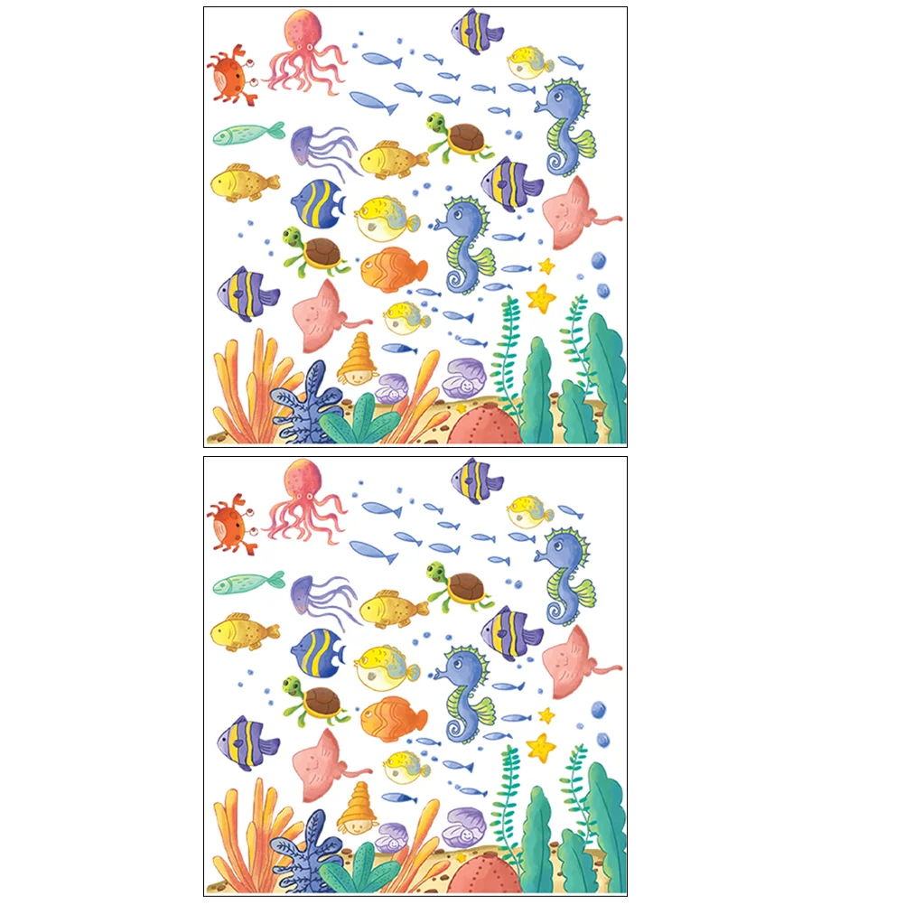 

2 Sets of Bedroom Wall Stickers Wall Decorations Background Stickers Underwater World Decals Wall Decals Ocean Wall Stickers