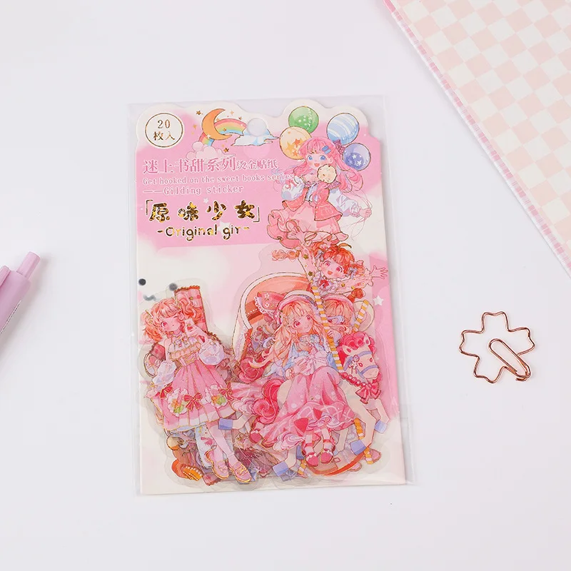 

20 шт./упак. милые водонепроницаемые декоративные стикеры в стиле аниме для девочек