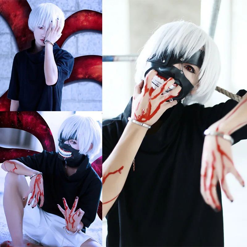 Аниме Токийский Гуль Kaneki Ken костюмная Маска Косплей рубашка шорты топы Мужские