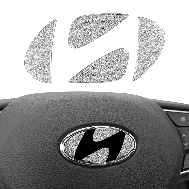 

Car Steering Wheel Emblem Diamond Stickers For Hyundai i20 i30 ix25 ix35 ix55 Tucson Accent Sonata Elantra Kona Creta Style