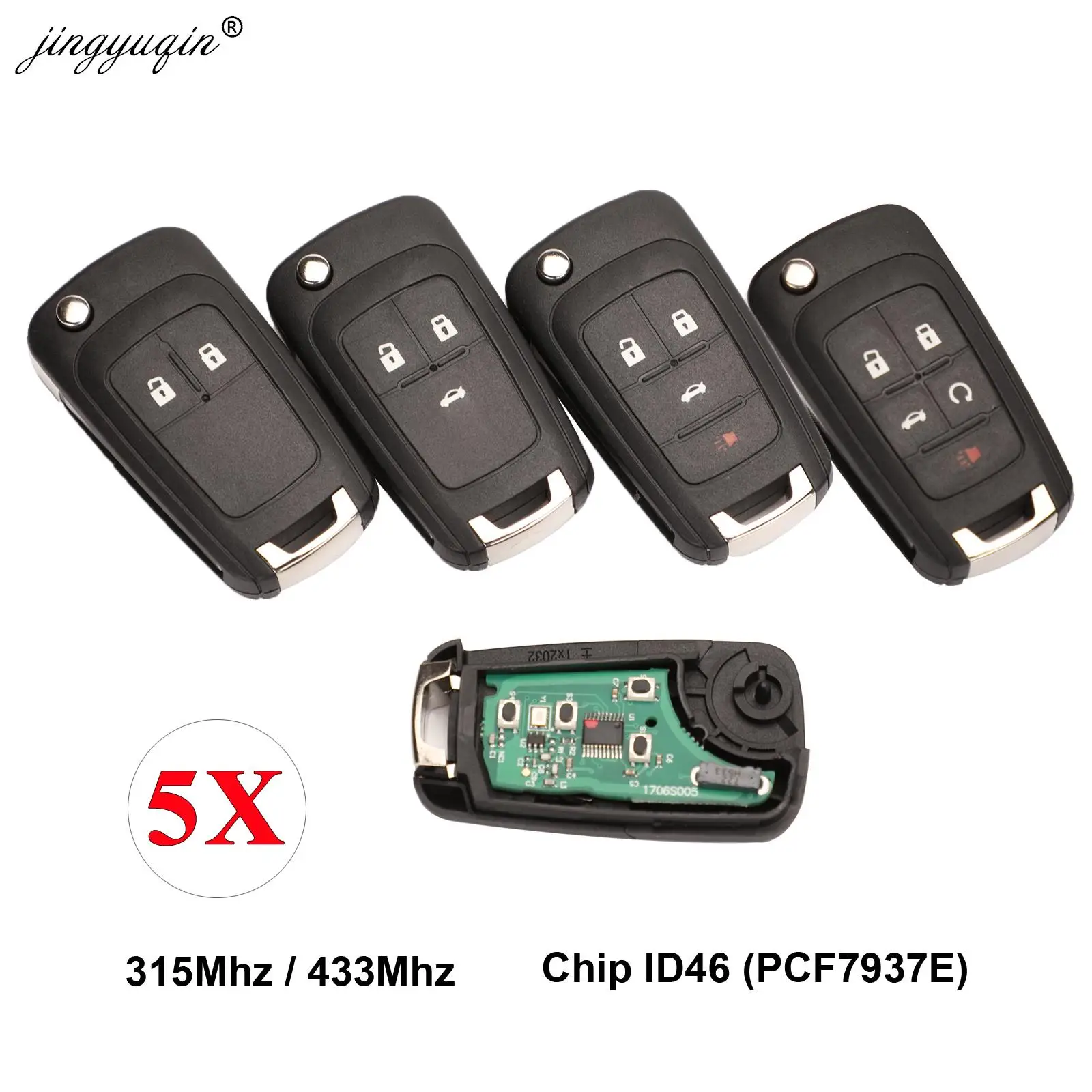Jingyuqin 5 шт./лот 315/433 МГц ID46 чип дистанционного управления флип-ключ для Chevrolet Cruze Aveo Orlando 2010-2015 2/4/5 Кнопка Fob Jingyuqin 5 шт./лот 315/433 МГц ID46 чип дистанционного управления флип-ключ для Chevrolet Cruze Aveo Orlando 2010-2015 2/4/5 Кнопка Fob