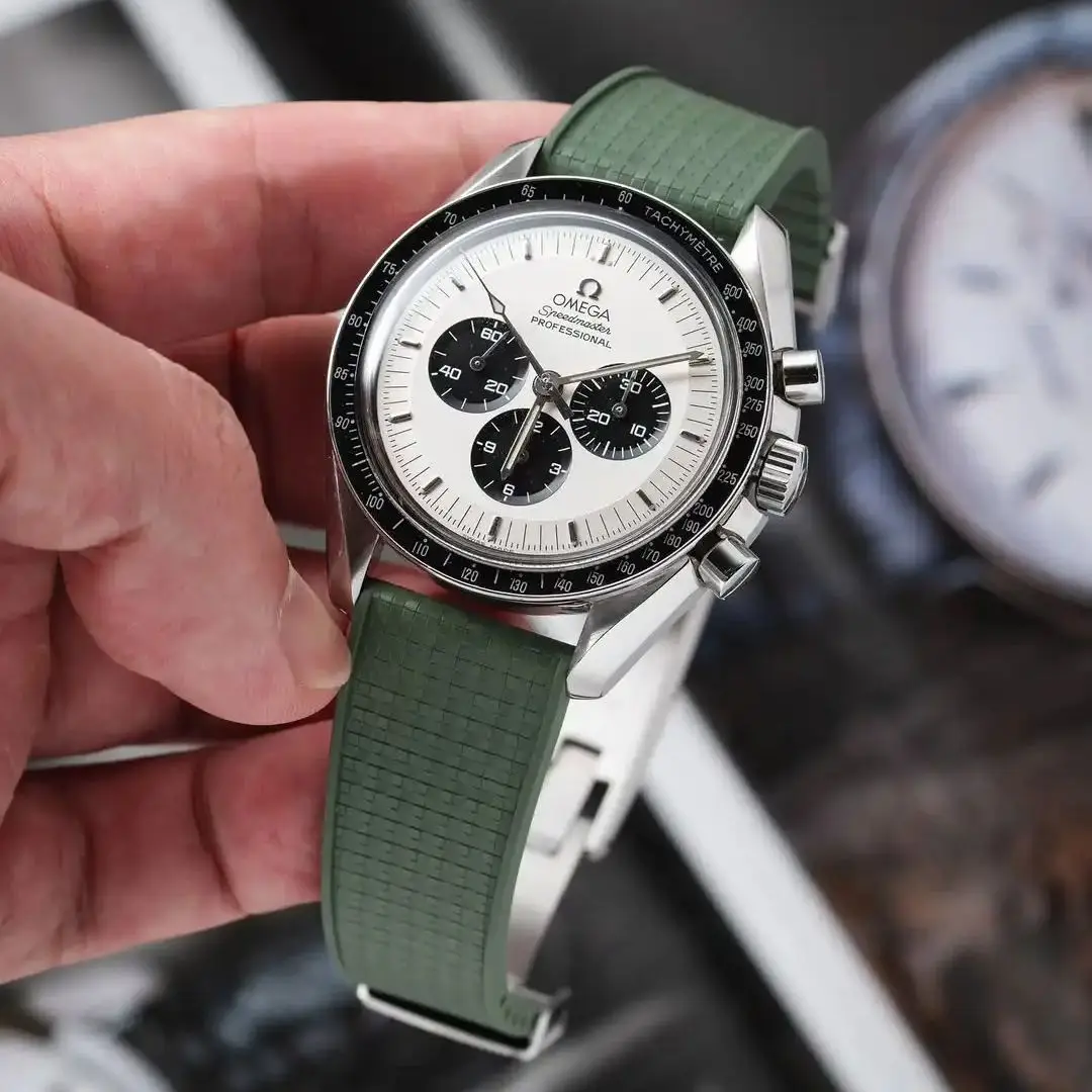 Фото Для Grand Seiko Omega SpeedMaster 19 мм 20 мм 21 мм 22 мм 24 мм мозаичный ремешок для часов FKM приятные для кожи ремешки для часов №2