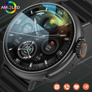 Imported LIGE New NFC Smart Watch Men AMOLED Ultra Series Sports Bracelet Bluetooth Call Waterproof Voice Ass