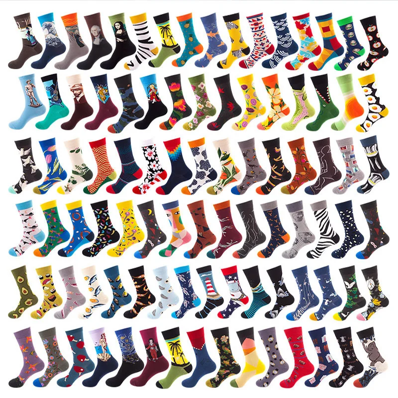 

Factory Direct Wholesale Drop Shipping Fashion Happy Socks Mens Funny Fun Crazy Dress Crew Socks Pack Funky Novelty Cool Gifts