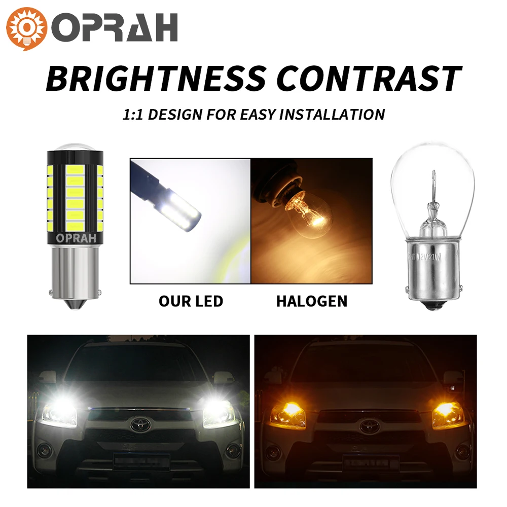 10 шт. 12 В 24 1156 BAU15S 1157 BAY15D светодиодные фонари T20 7440 7443 Canbus 33*5630SMD для автомобиля