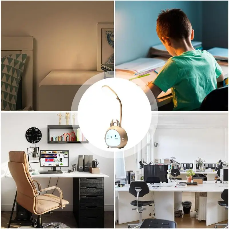 Складная Настольная лампа милая для гостиной с 3 режимами освещения в виде оленя