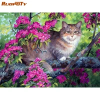 ruopoty 60x75cm oil painting by numbers cat animal unique gift acrylic home decor wall art hand painted coloring for living room